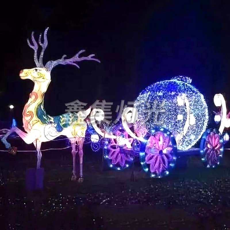 马拉车大型造型灯灯光节美陈商业街广场游乐园草坪马拉车装饰灯