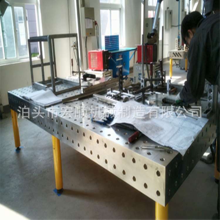 厂家生铁钳工铸铁三维柔性焊接平台夹具T型槽平板工作台精密