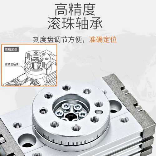 MSQB旋转气缸90度180度摆动10A/20A/30A/50A气动摇摆转角可调角度