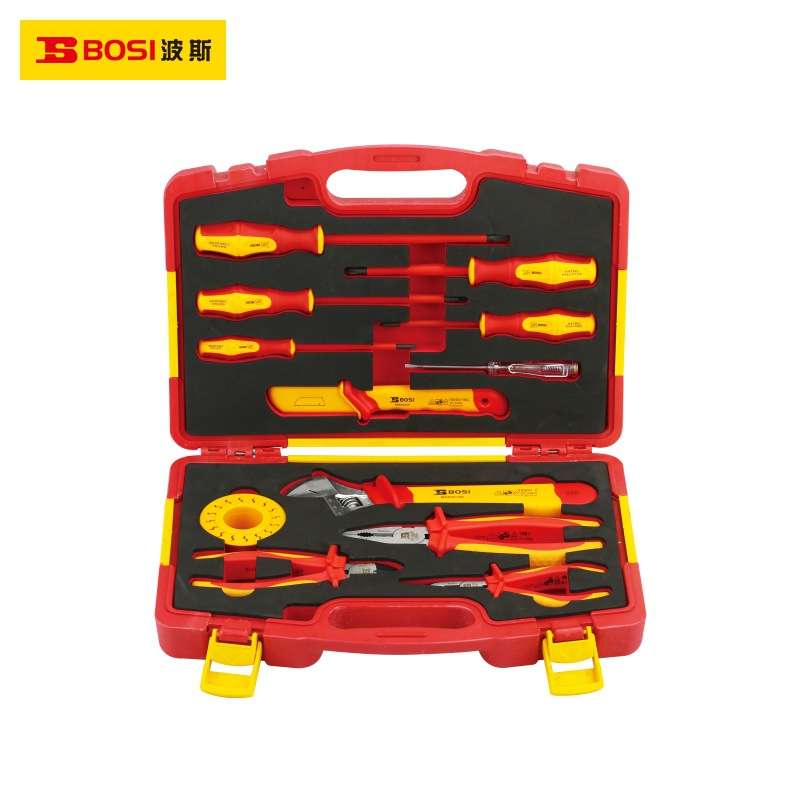 波斯22件VDE绝缘工具组套电讯套装耐压绝缘螺丝批钳子工具套装