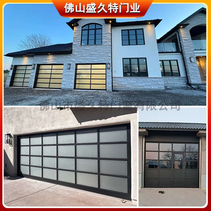 铝合金透视车库门智能防盗汽车4s店门车库透视门电动翻板门卷闸门