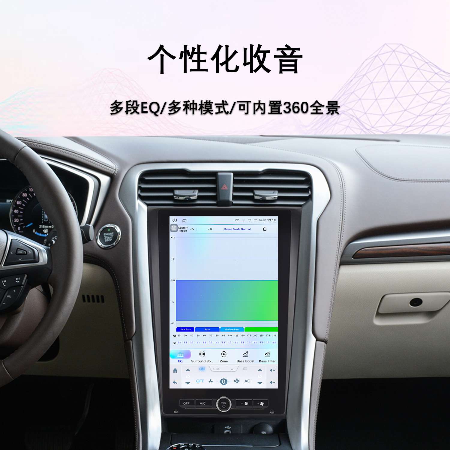 适用2013-2019福特蒙迪欧Mondeo安卓大竖屏Carplay车载导航一体机