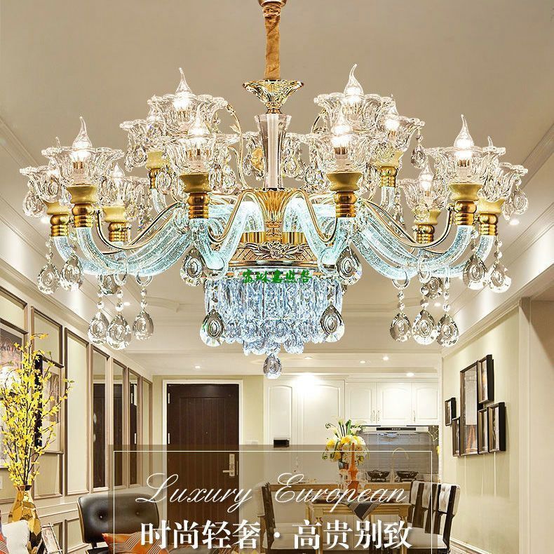 欧式吊灯客厅灯具奢华大气简欧餐厅卧室灯轻奢新款北欧网红蜡烛灯