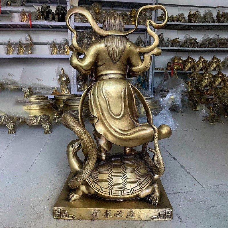 大号铜玄天上帝铜像玄z武祖师真武大帝铜器摆件