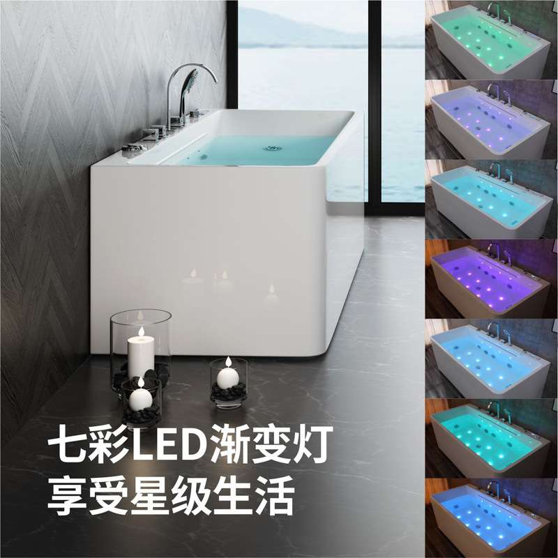 MR.TAO陶先生亚克力按摩浴缸恒温大瀑布大冲浪小户型家用浴缸