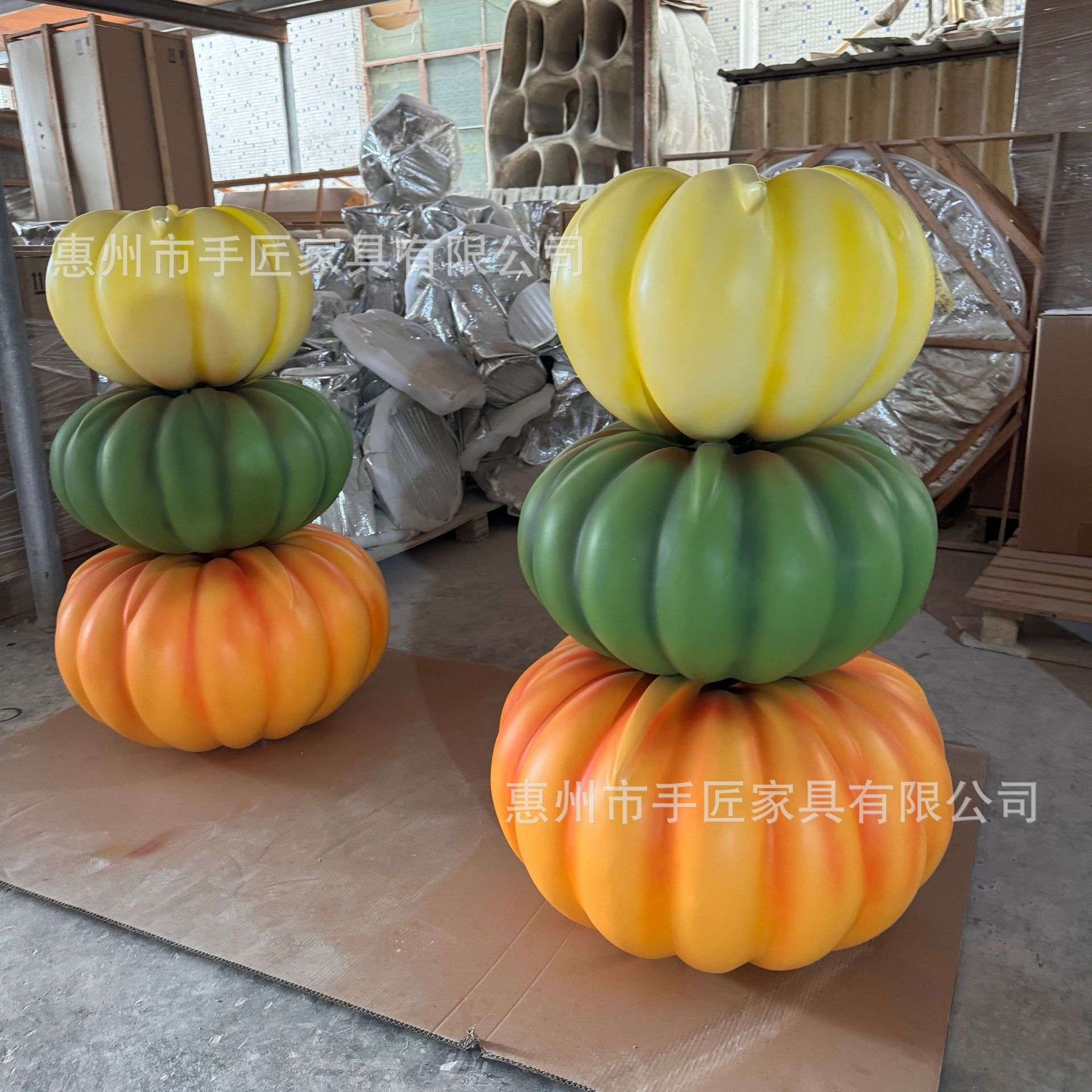 玻璃钢南瓜水果雕塑公园绿地餐厅小店打卡商业街美陈门头美陈摆件