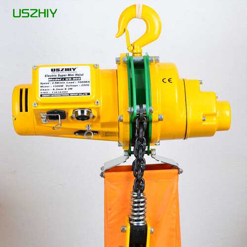 uszhiy智友US-902电动葫芦1t 环链220V提升机小型起重机家用吊机