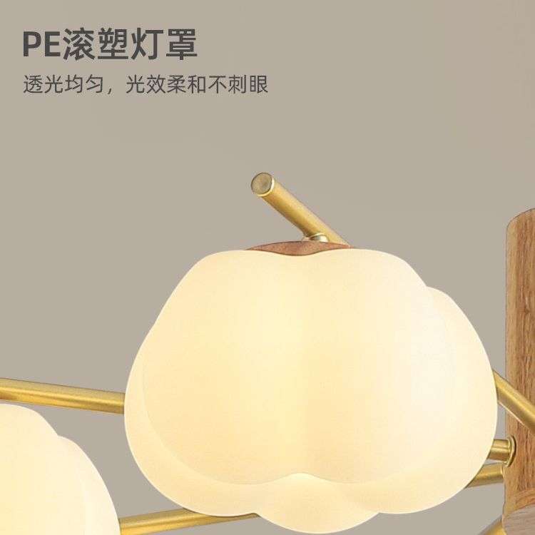 出口东南亚灯具 创意铁艺吊灯南瓜客厅卧室灯可调角度木艺吊灯