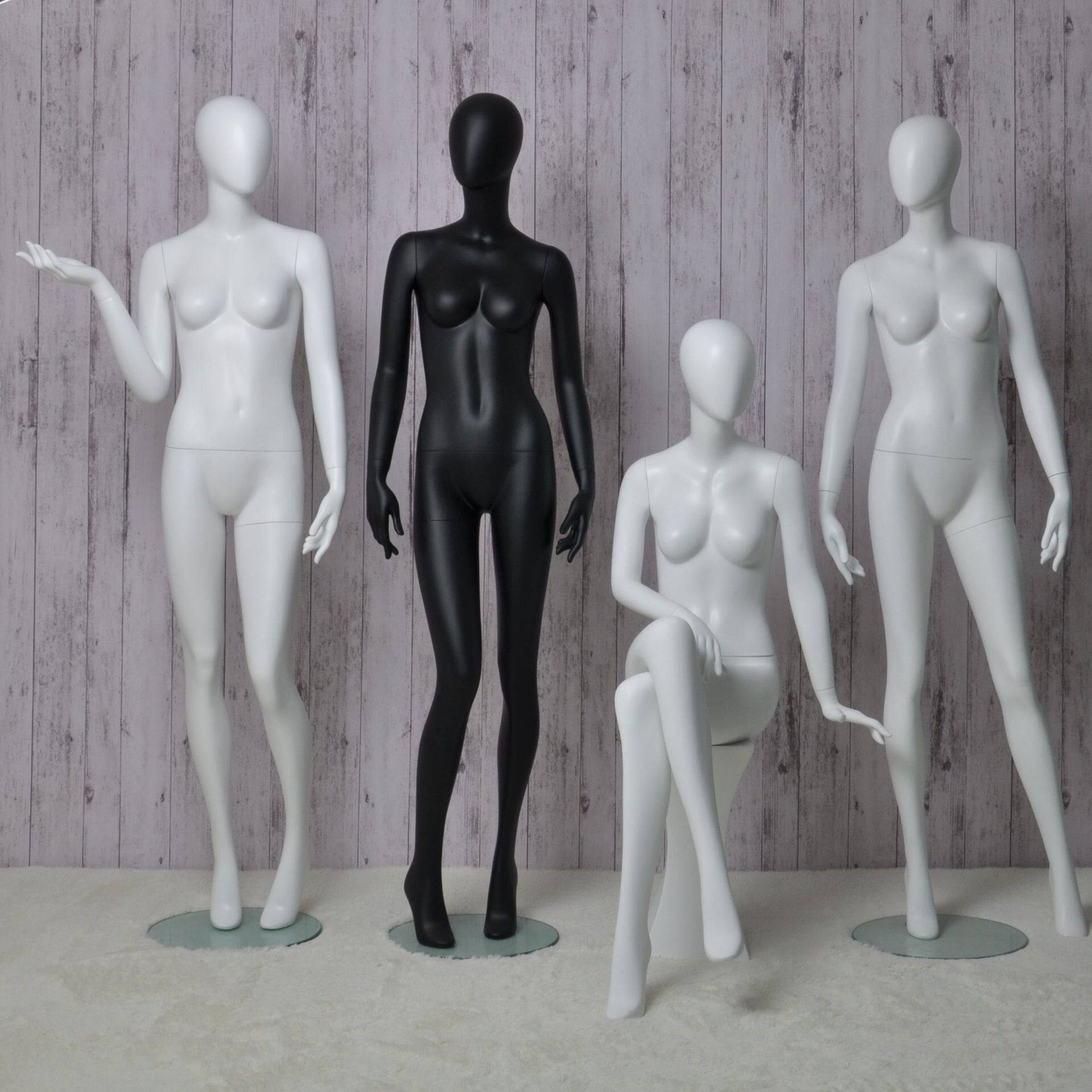 模特道具女全身人台橱窗服装店人体哑光站坐模展示架陈列假人模特