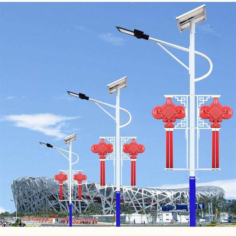 路灯 led发光中国结 国旗户外路灯节日装饰 景观灯灯光节