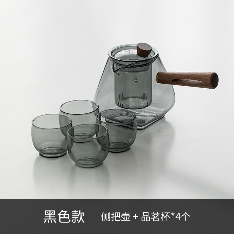xyt锤纹加厚侧把玻璃r泡茶壶耐高温明火煮茶器过滤黑茶陈皮电陶炉