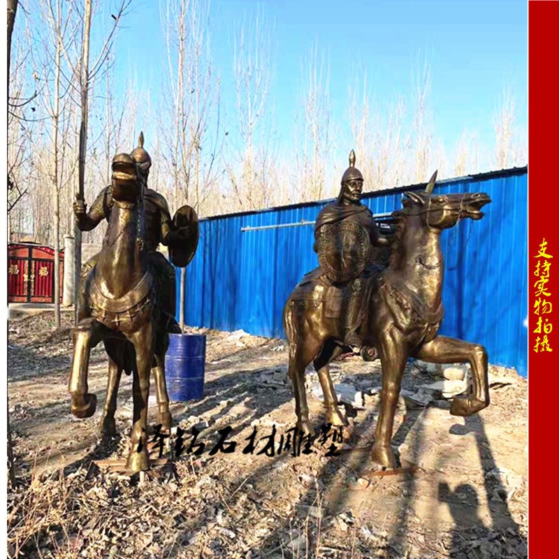 骑士雕塑骑马雕塑古代骑兵摆件玻璃钢H雕塑武士蒙古玻璃钢中式骑