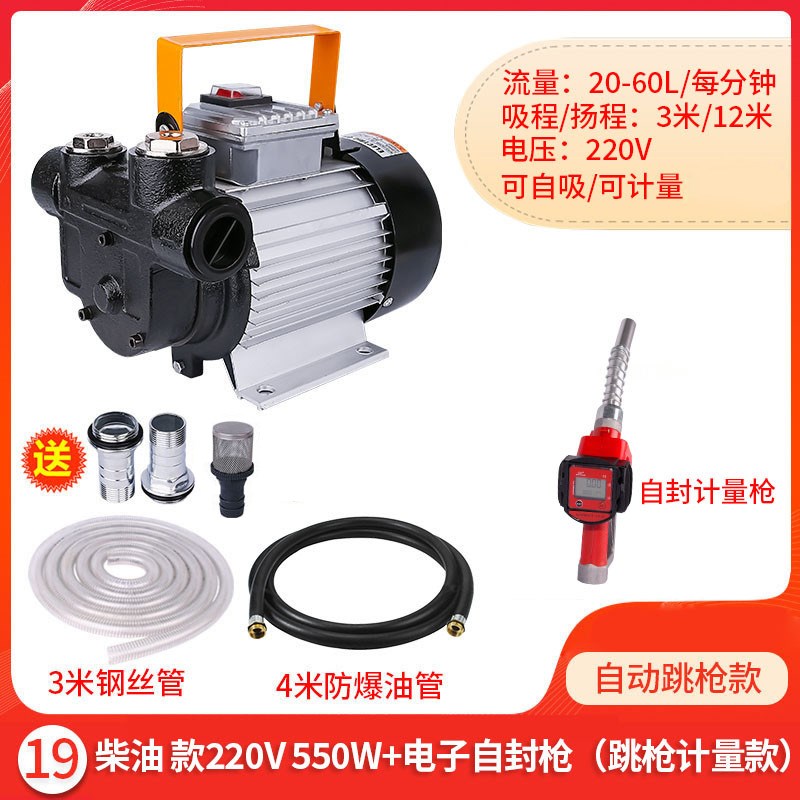 电动抽油泵12V24V220V汽油柴油加油泵车载防爆R输油泵手提式抽油