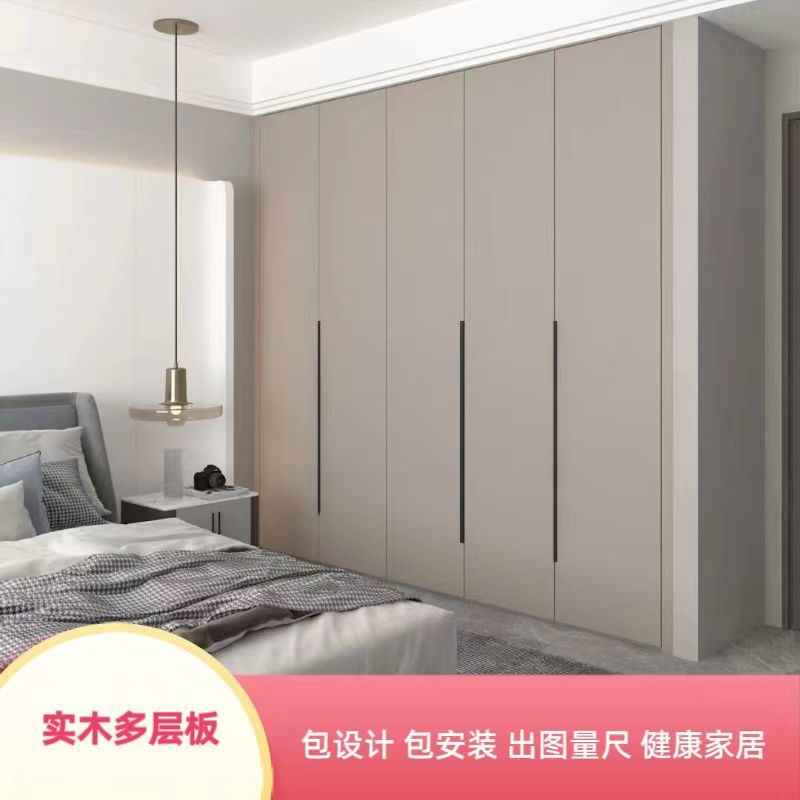 北欧推拉门衣f柜卧室家用小户型简约衣帽间转角柜三门移门大衣橱