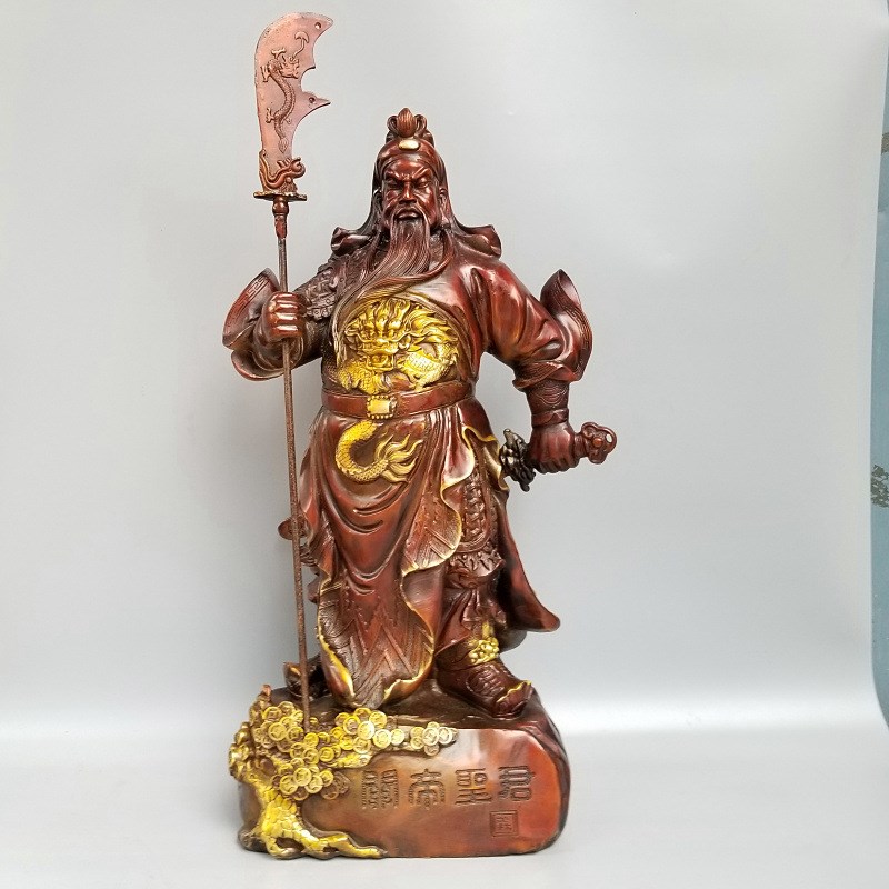 大号铜武c财神关帝圣君关公关羽关二爷家居铜器摆件