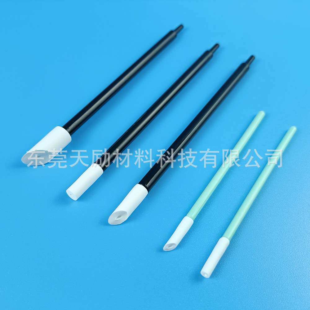 无尘清洁棉签PU头细杆斜口擦拭棒喷绘机喷头擦拭清洁棒