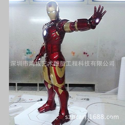 钢铁侠玻璃钢酷造型玻璃钢钢铁侠雕塑1:1玻璃钢钢铁侠厂家直销