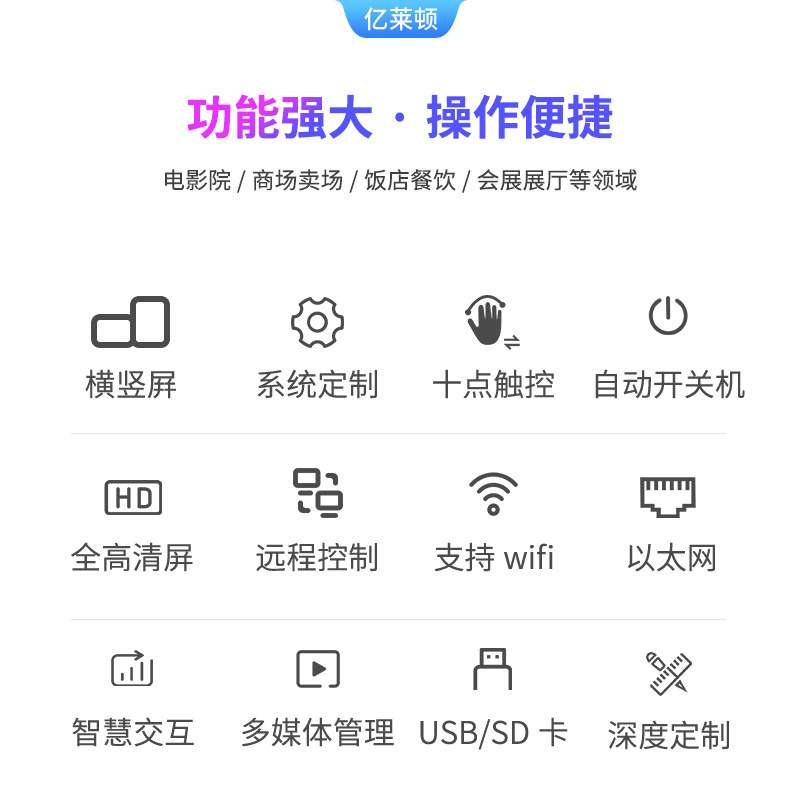 32英寸超窄边框触摸一体机高清触摸屏商超餐饮商用智能分屏广告机