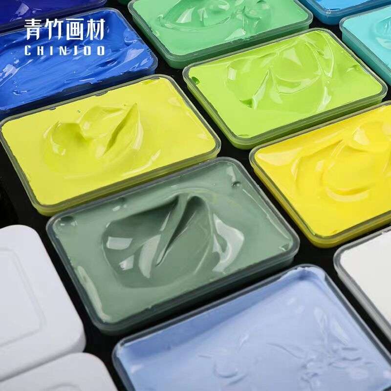 青竹丙粉果冻颜料套装42色80ml高考丙希丙烯颜料色彩学生联考美术
