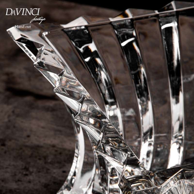 davinci意大利进口手工水晶玻璃花瓶厅摆件插花果盘果兜送礼饰品