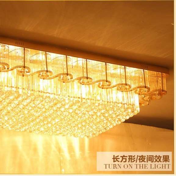 水晶灯客厅灯大气奢华圆形水晶吸顶灯led卧室灯灯饰中山灯具