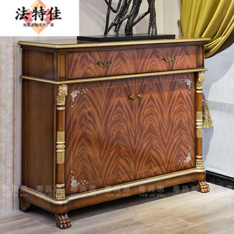 欧式实木雕花梳妆台美式新古典妆台镜组合布艺妆凳边柜斗柜梳妆台