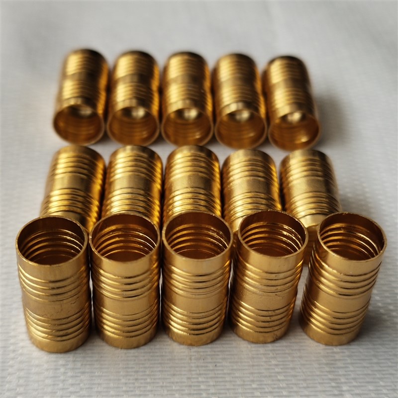 直销铅笔彩笔铝套加厚s铝箍眉笔铝帽加工特殊型号小金黄划线刻