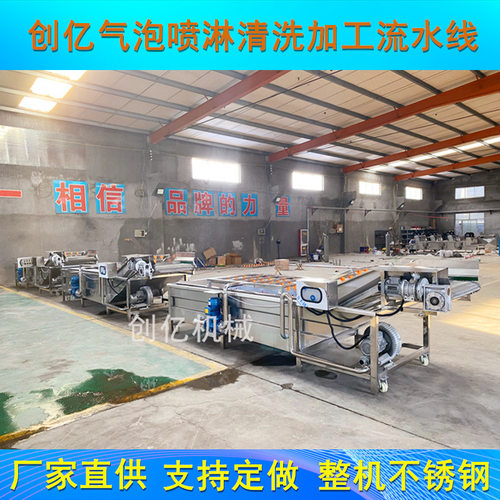胡萝卜丁蔬菜清洗机喷淋冲浪清洗机土豆丁气泡清洗流水线