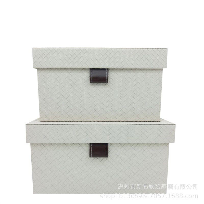 样板房工艺饰品j编织纹收纳盒衣帽间酒店软装家居摆件样板房收纳