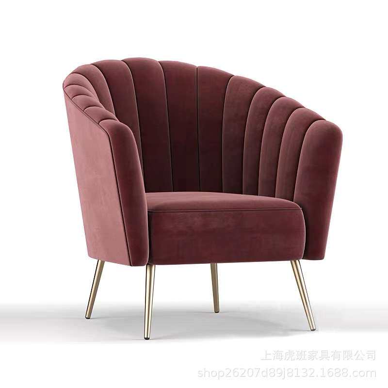 现货单人沙发椅轻奢简约布艺整装软装设计师小户型休闲成人老虎椅