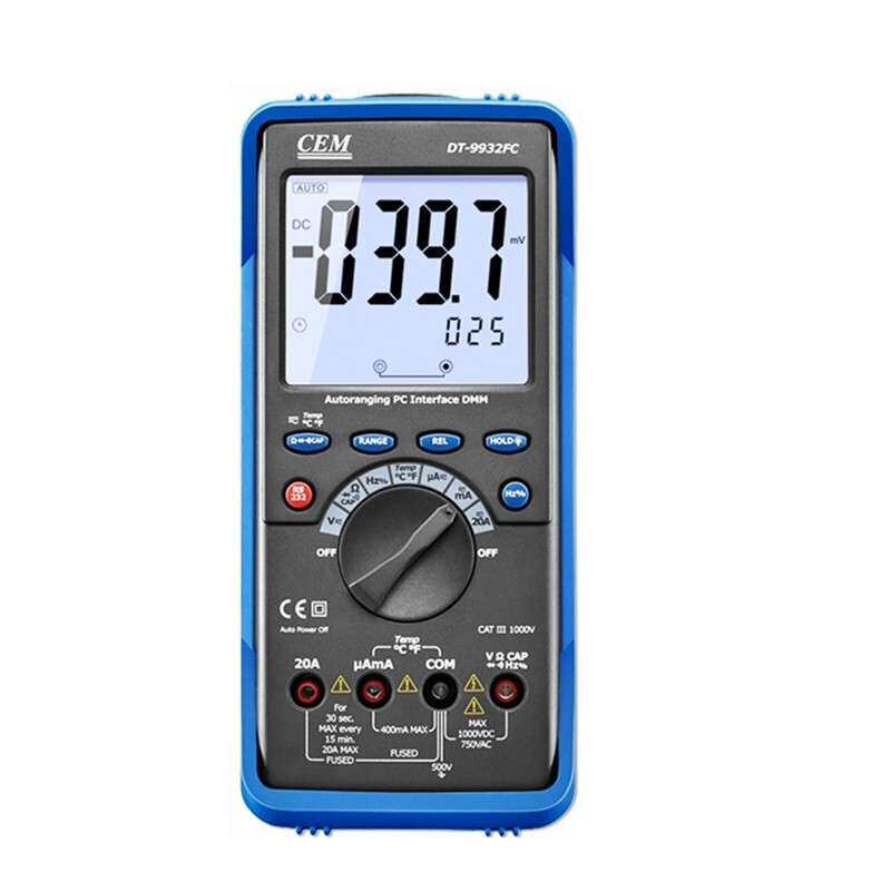 华盛昌(CEM)DT-9932FC数字万用表多用表电压电流电阻电容1000V