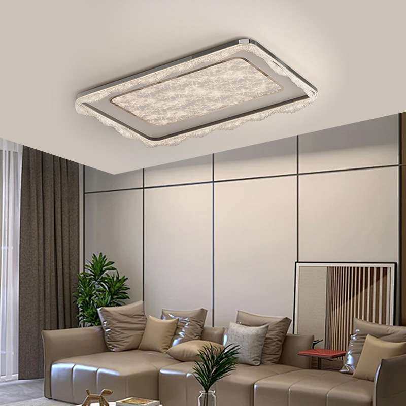 意式极简客厅LED蚕丝面板吸顶灯新款设计师简约现代房间中山灯具