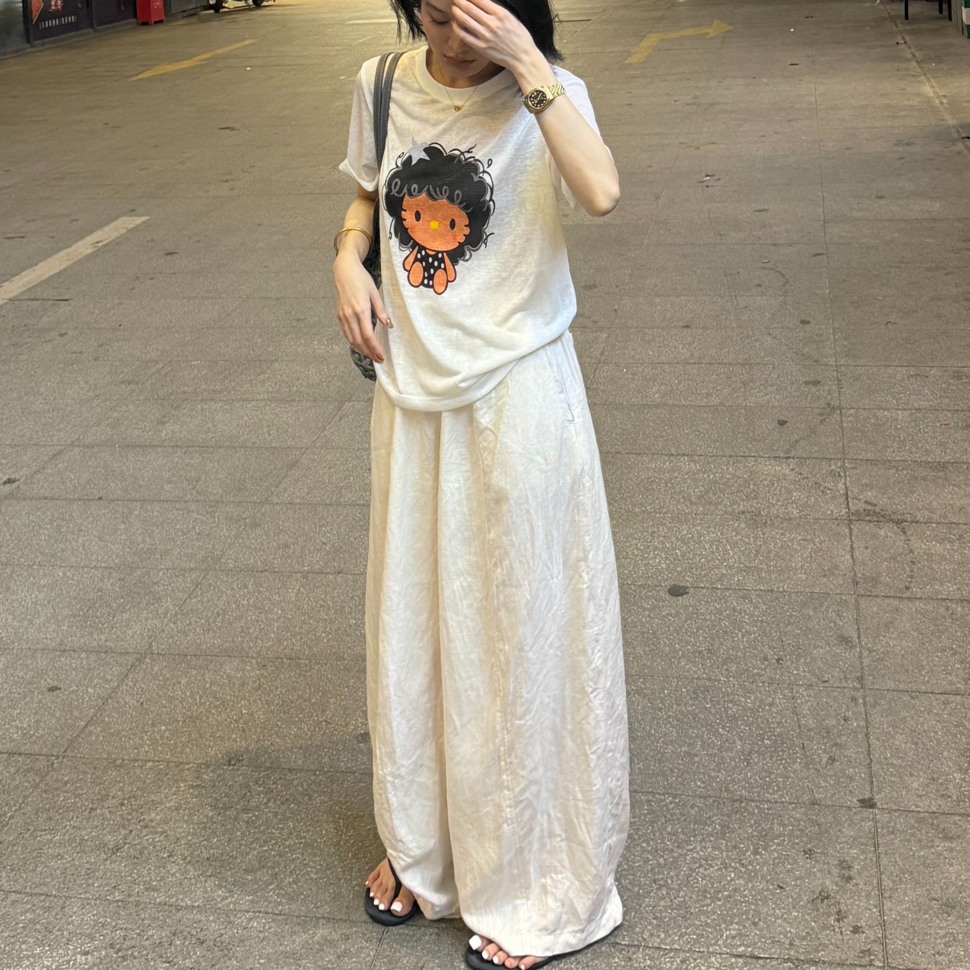 莱赛尔天丝亚麻休闲直筒宽腿裤