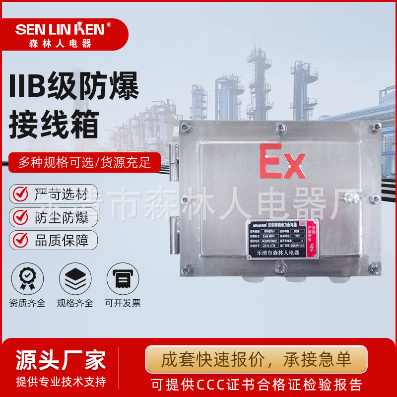 IIB级防爆接线箱防腐不锈钢电缆接线端子箱高防护等级
