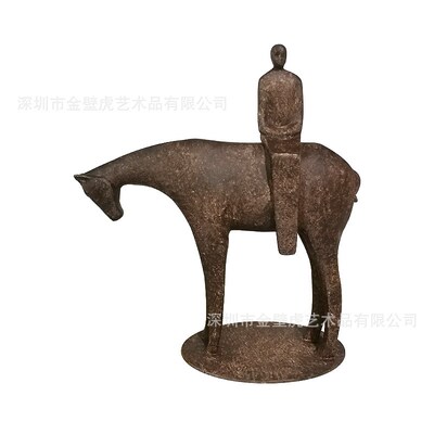 电镀小金马e摆件云贵川西南地区酒店售楼处样板房台面树脂羊马雕