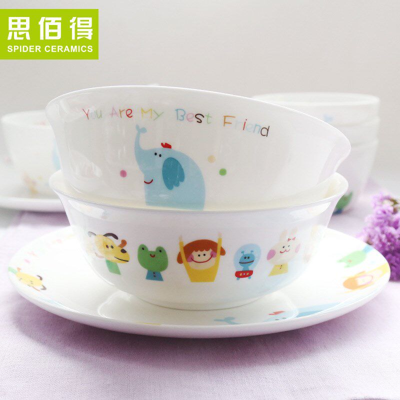 卡通可爱骨瓷餐具套装小套装碗碟盘家用韩式创意陶T瓷碗送礼 唐山