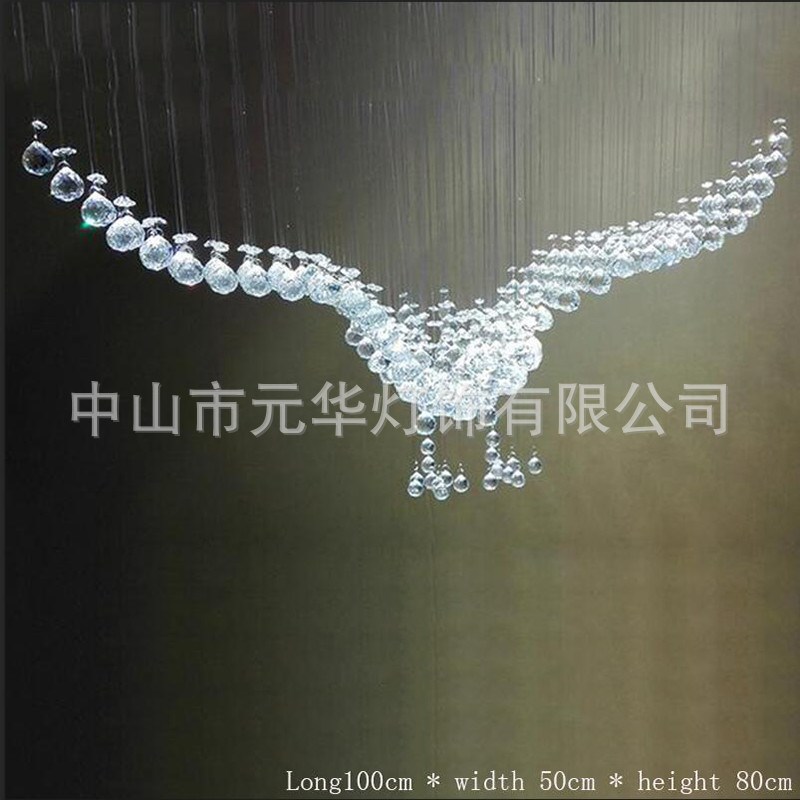 现货长方形客厅灯l水晶吊灯走廊创意个性老鹰吊灯餐厅灯卧室灯