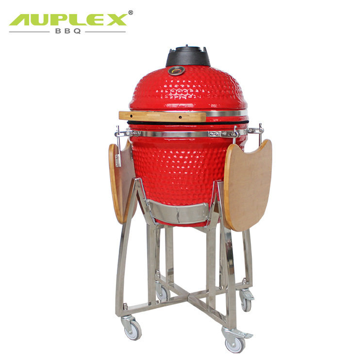 Auplex18英寸炭火省炭烤鸡炉滑轮可移动烧烤架家用庭院陶瓷烧烤炉