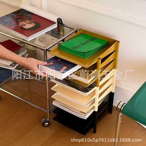 热销多层A4文件收纳架桌面杂志置物架堆叠包豪斯简约办公用品
