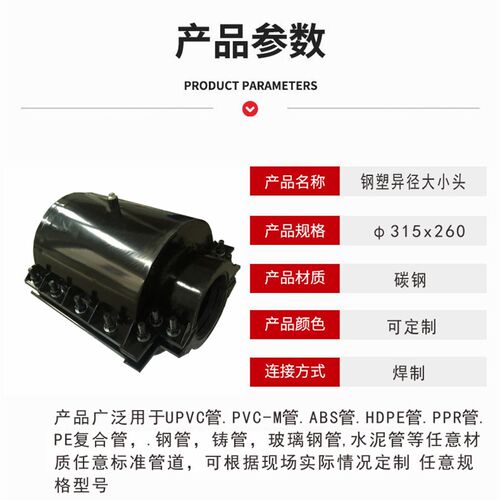 塑管用异径大小头哈夫节 补漏器 抢修节 堵漏器 任V意长度规格 宝