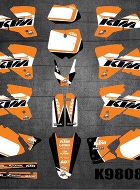 适用于98-00 0j1-02 03KTM EXC 98-00 SX贴纸 车型不通用备注年份