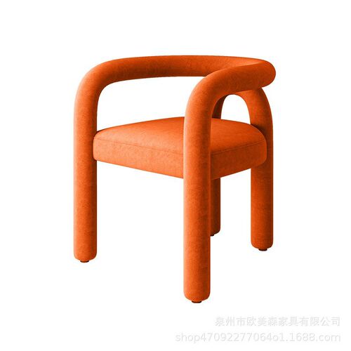 BJ-24C简约现代设计师创意异形弯管弧形扶手椅客厅艺术书房样板