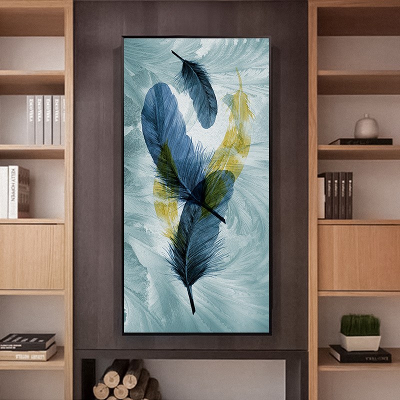 北欧风格单幅装饰画 简r约手绘羽毛墙画客厅玄关走廊墙画艺术挂画
