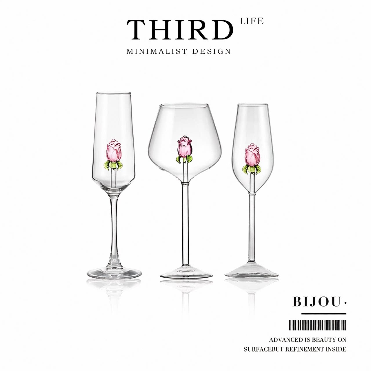 Life's·Rose·无铅水晶玻璃高脚杯香槟红酒杯酒具新婚礼物 |玫瑰