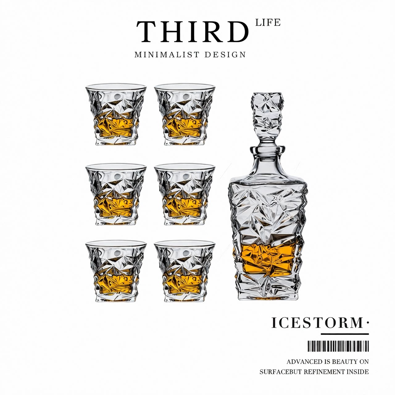 Life's·ICESTORM·欧式水晶玻璃酒樽奢华洋酒杯套装醒酒器 |冰裂