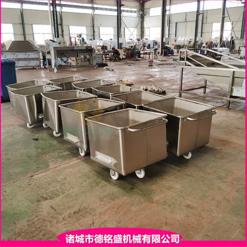 水饺肉馅周转料筒 调理类食品车间物料运输车 滚揉机用的物料小车