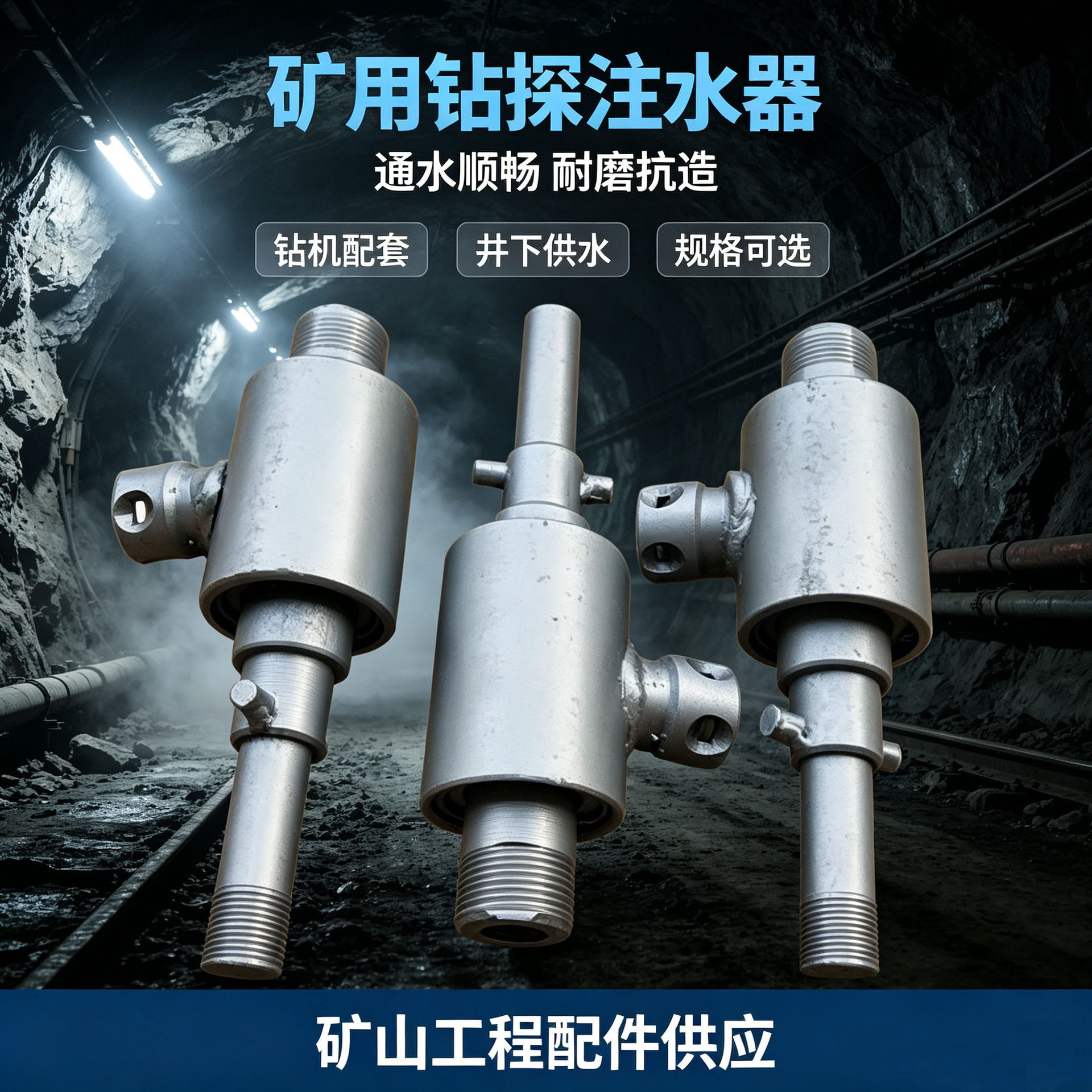 矿用钻杆侧式供水器煤矿坑道钻机探放水钻探冷却排粉接头注水器