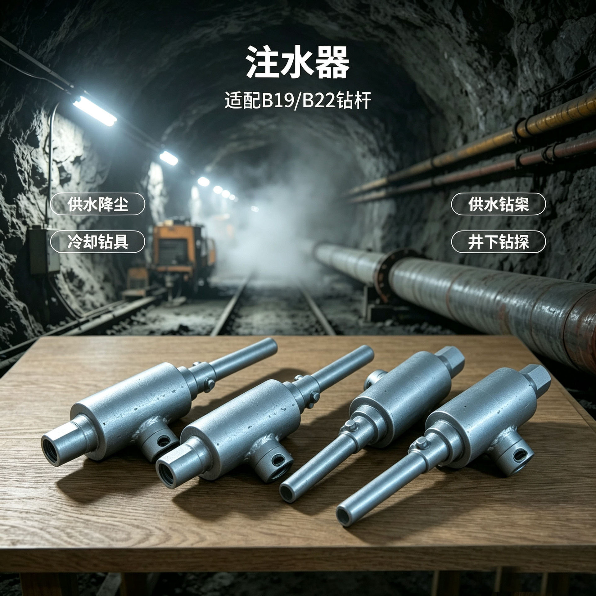 矿用注水器空心钻杆高压注水接头井下钻探湿式作业供水配件