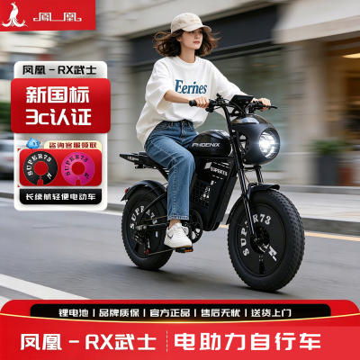 凤凰复古越野变速电助力自行车