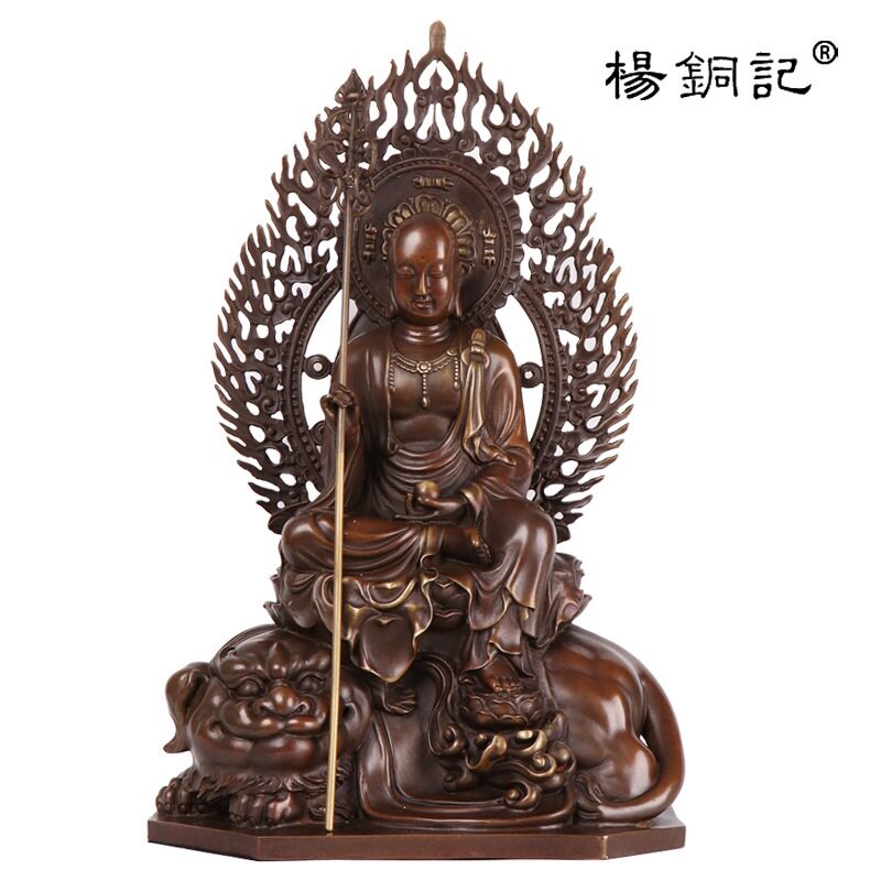 杨铜记铜地藏王摆件铜工艺品坐地藏王坐骑铜器批发厂家